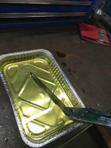 Cool down steal in oil