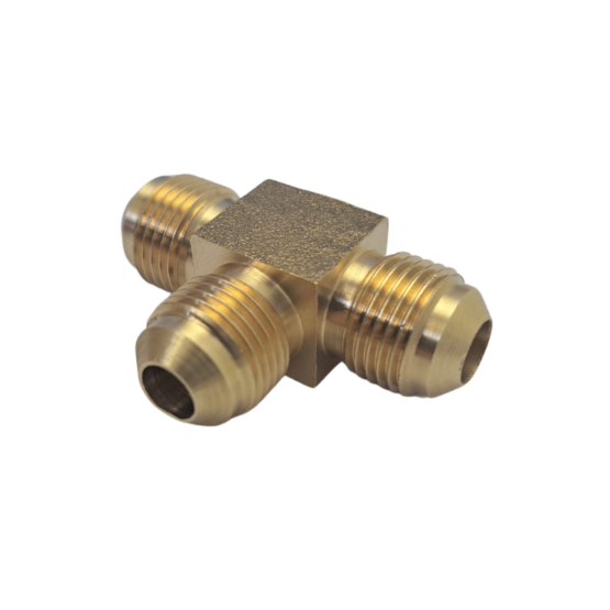 Gas Forge Dual Burner 3/8 Male Flare Tee. Used to connect a second Forge Burner to your existing Forge setup.