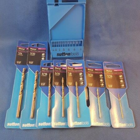 Sutton 1/16" - 1/4" Heavy Duty Cobalt Drill Set in standard Imperial pin sizes