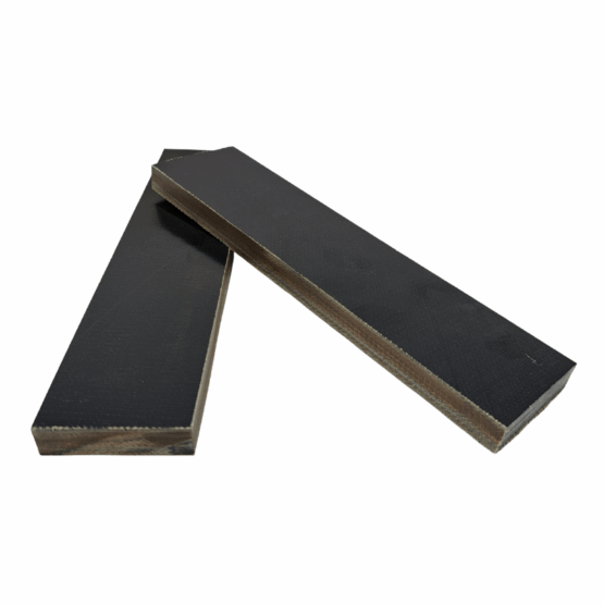 Black Canvas Micarta Scales, 2 scales each measuring approximately 9.5 mm (3/8") x 38 mm x 135 mm.