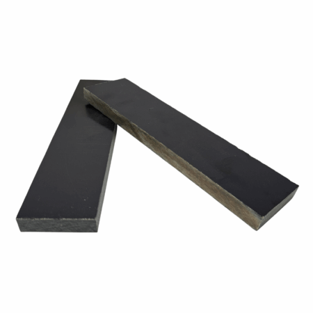Black Linen Micarta Scales, 2 scales each measuring approximately 9.5 mm (3/8") x 38 mm x 135 mm.