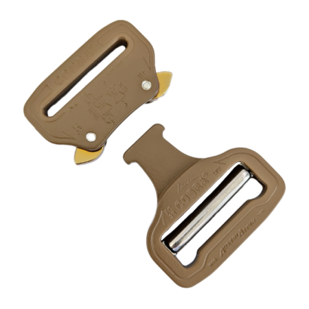Cobra® Adjustable Quick Release Buckle 38mm (1 1/2") Coyote Brown - Open, unclipped
