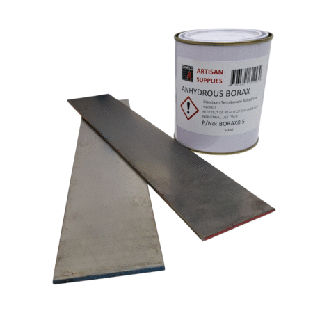 Damascus Steel Starter Pack. 1 x 300mm lengths of 1084 and 15N20, and a tin of Borax