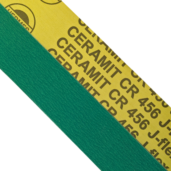 Hermes Ceramic J-Flex Belt 2 x 36" (50 x 915mm). Features J-Flex cotton backing, hard and sharp ceramic abrasive grain and temperature reducing coating.