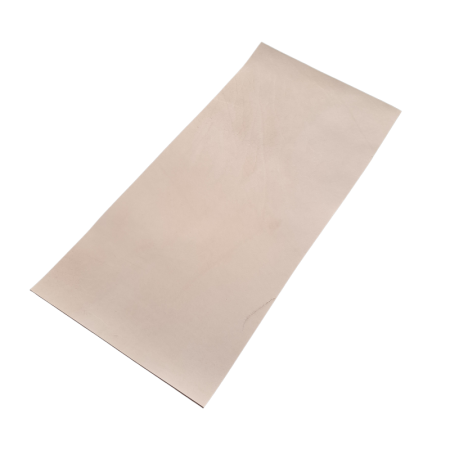 Natural Veg Tanned Leather Panels, 2sqft. (300 x 600mm). Available in 3 thicknesses: 3-4 oz (~1.4 - 1.6 mm), 6-7 oz (~2.4 - 2.8 mm), and 8-9 oz (~3.2 - 3.6 mm).