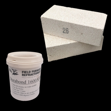 Brick Forge Kit containing 8 x K26 Refactory Bricks and Tub of 2kg Mortor