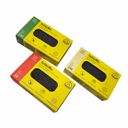 Klingspor Rubber Sanding Blocks. High-grade sanding blocks made from Silicon Carbide abrasive bonded in a plastic matrix. Available in 3 grits - 60, 120, 240 grit.