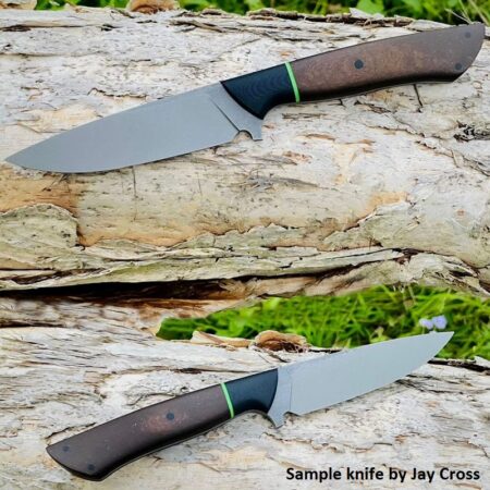 Example of a knife handle made using Espresso micarta. Knife made by Jay Cross.