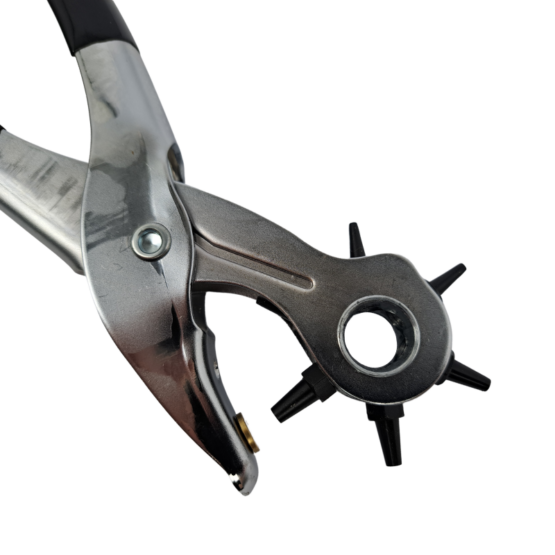 Close Up of Leather Rotary Hole Punch Head