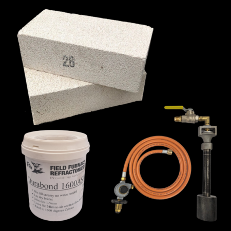 Brick Forge Kit with Gas Forge Small Burner with Hose and Regulator 41mj/hr