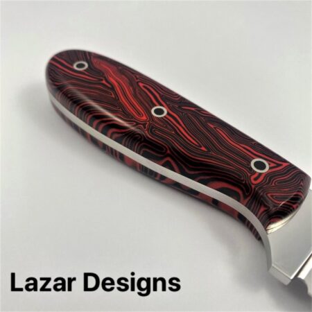 Knife Handle Made from G10 Damascus Handle Scales Black Red