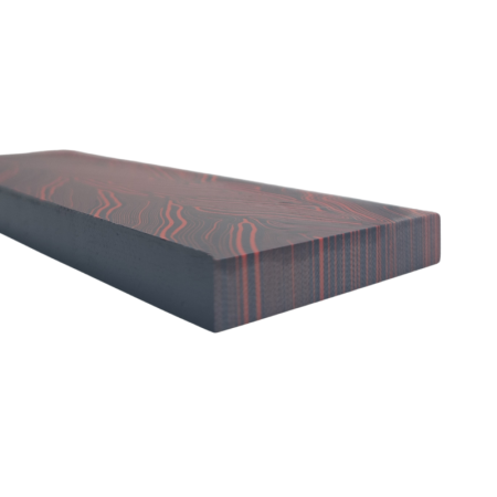 G10 Damascus Handle Scales Black/Red - Image 3