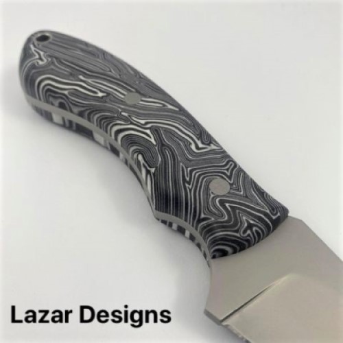 Knife Handle Made from G10 Damascus Handle Scales Black White