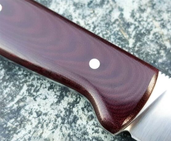 Maroon Linen Micarta Knife Handle