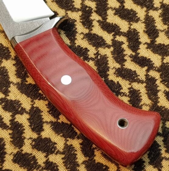 Red Linen Micarta Knife Handle
