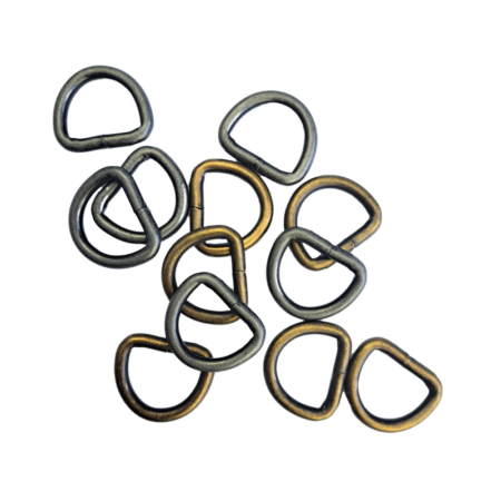 Solid Dee Ring 3/4" 6 Pack. Available in Antique Brass and Antique Nickel.