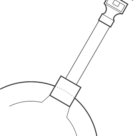 drawing of a burner positioned correctly in a forge