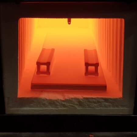 Pair of Ceramic Posts in a kiln