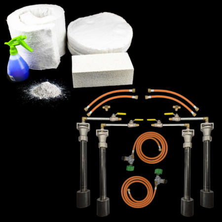 Extra Large Gas Forge Refractory Kit with Four Large Burners 260mj/hr - LCC