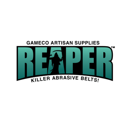 Reaper brand name in bold turquoise capital letters