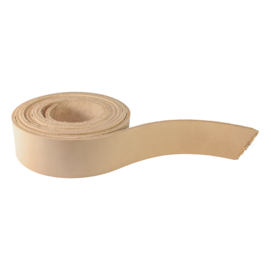 Natural vegetable tanned leather belt blank