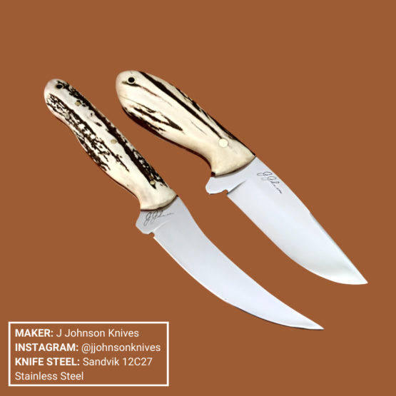 Knives featuring Sandvick 12C27 Stainless Steel. Made by J Johnson Knives.