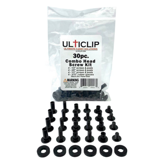 Ulticlip 30 Piece Screw Kit Ulticlip 30 piece screw kit containing screws, posts and spacers