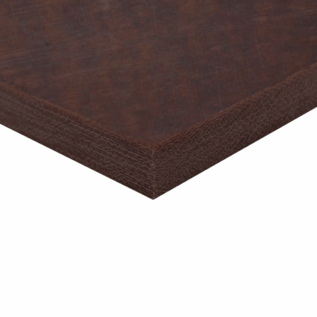 Vintage Brown Linen Micarta Sheet 1/4" Thick, with dimensions of 5" x 11 3/4" (127 x 298 mm).