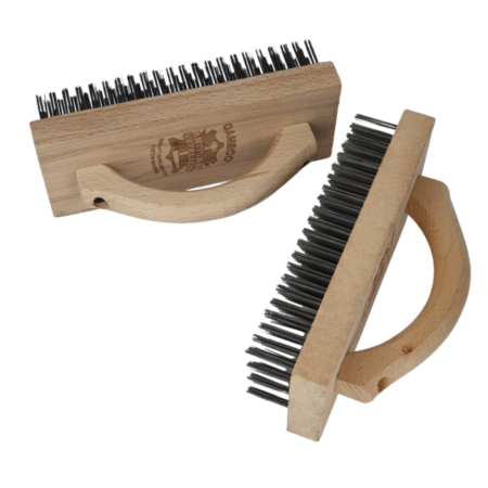 Wood Handle Butcher Block with Carbon Steel Bristles