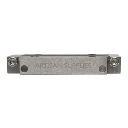 Artisan Supplies Mate Carbide Faced File Guide with offset and upsized guide pins and clamp screws.