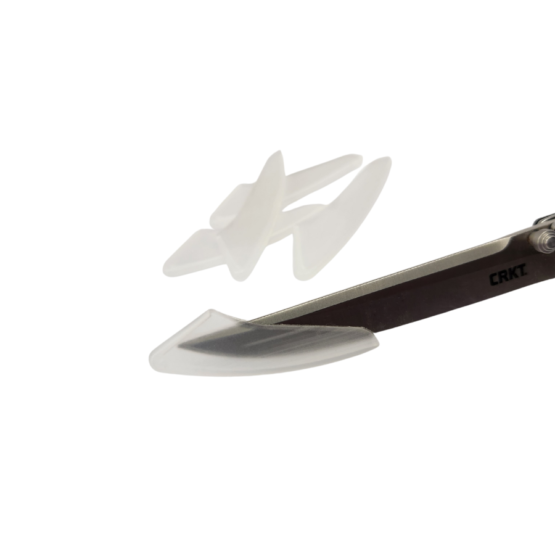 Artisan Essentials knife tip protectors showing fitment on a sample blade