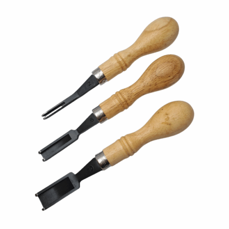 French Edge Skiving Tool. Available in 3 sizes - 2.5mm (3/32"), 6.5mm (1/4"), and 12.5mm (1/2")