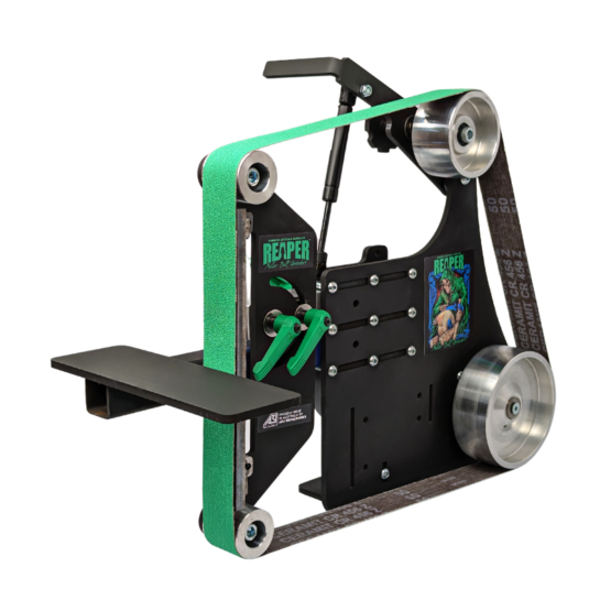 Reaper 72 Belt Grinder. 2 x 72" (50 x 1830). Compact Footprint. Uncompromising Power. Highly Adaptable and Durable.