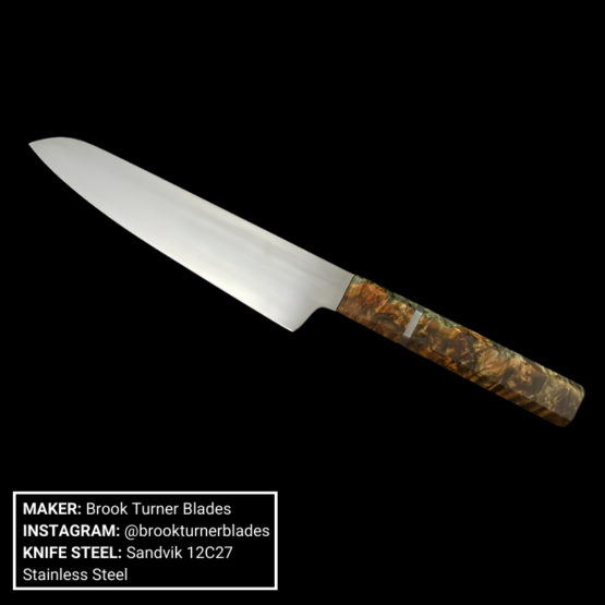 Knife featuring Sandvik 12C27 Stainless Steel. Made by Brook Turner Blades.
