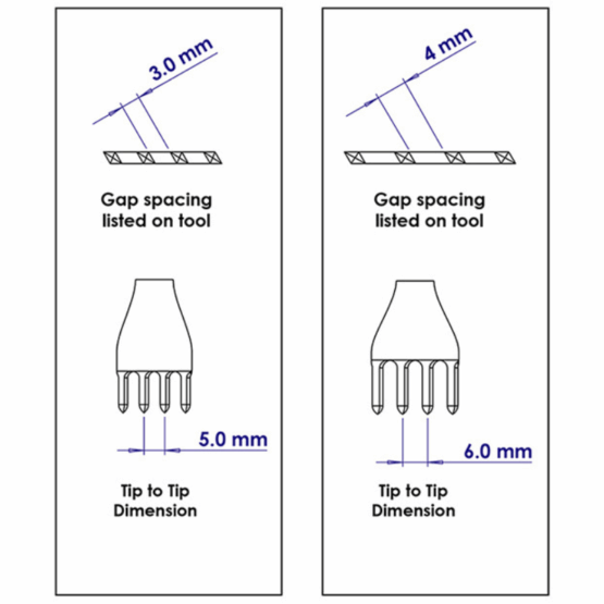 Artisan Essentials Diamond Stitching Chisel Sizing Chart