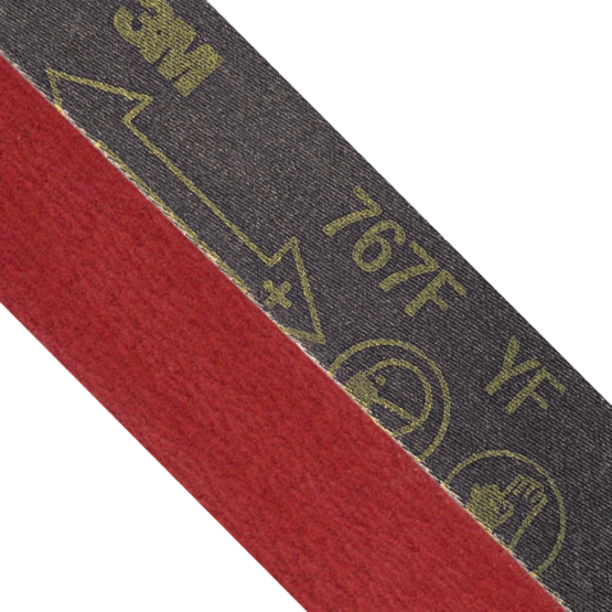 3M Cubitron™ II 767F Ceramic Abrasive Belt 48 Inch. With 3M Precision-Shaped Cubitron™ abrasive grain and heavy YF-weight polyester cloth backing.