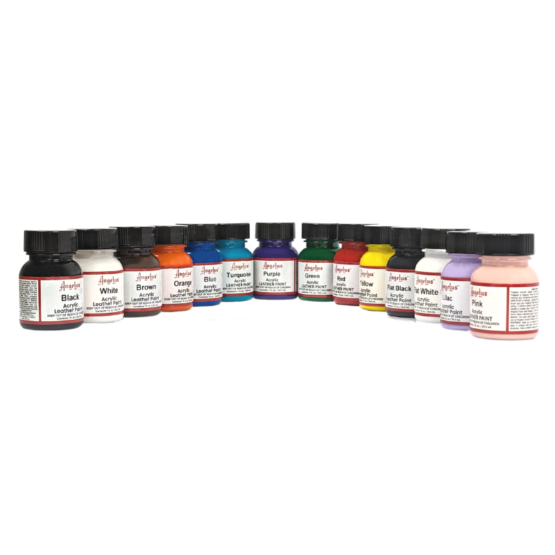 Angelus Leather Acrylic Paints 1fl. oz. (29ml), used to paint on leather sneakers, jackets, boots, purses, and more