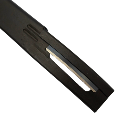 Close up of Safety Beveller blade