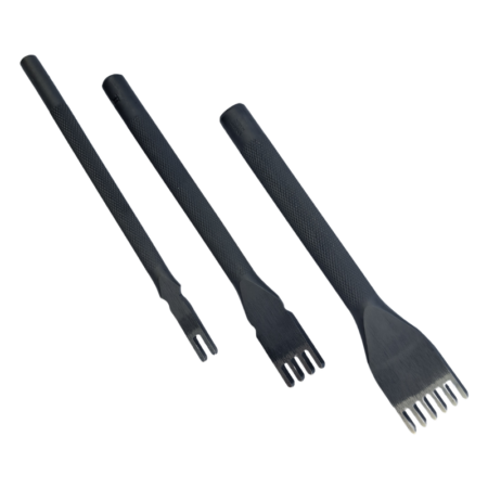 Kyoshin Elle European Style Stitching Chisel 4mm. Create evenly spaced flat slanted stitiching hole. Available in 2, 4 and 6 prong