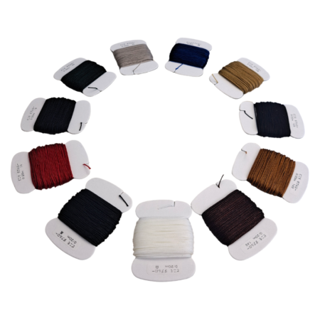 Vinymo #0 Double Waxed Thread 0.7mm Thick - 20m Spool available in 11 colours - White, Black, Red, Navy Blue, Deep Green, Grey, Blue, Beige, Camel, Brown and Dark Brown