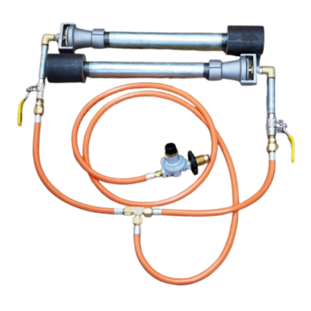 Gas Forge Dual Large Burner Set with Hose and Regulator 130mj/hr - Image 3