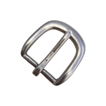 Solid Brass Round Heel Bar Buckle 32mm in Antique Nickel finish.