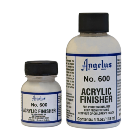 Angelus Acrylic Finisher - Normal (#600). Available in 1 fl. oz. (29.5mL) and 4 fl. oz. (118 mL)