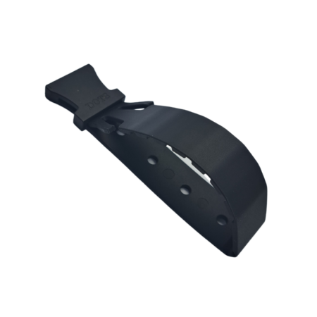 Kydex Molle-Flex 3". A flexible clip which allows it to contour and flex with any gear which doesn’t allow for a rigid attachment device.