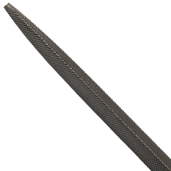 Close up of teeth from Vallorbe Triangular Bastard File 4" (90mm)