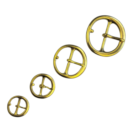 Solid Brass Round Buckles. Available in 4 sizes: 20mm, 25mm, 35mm and 40mm