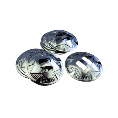 Star Slotted Concho 1 1/4" Nickel Plate 10 Pack