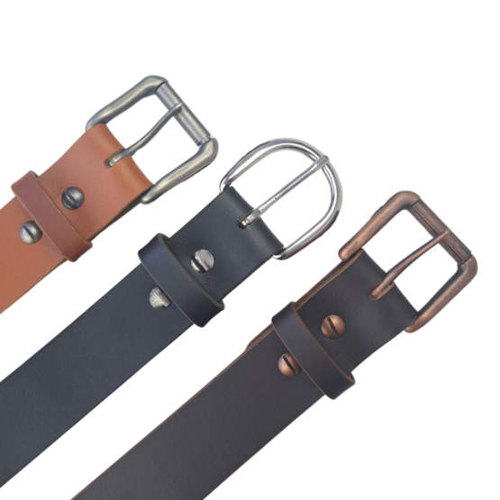 Beginner Leather Belt Kit 38mm kit. Available in 3 colours and 6 hardware finishes