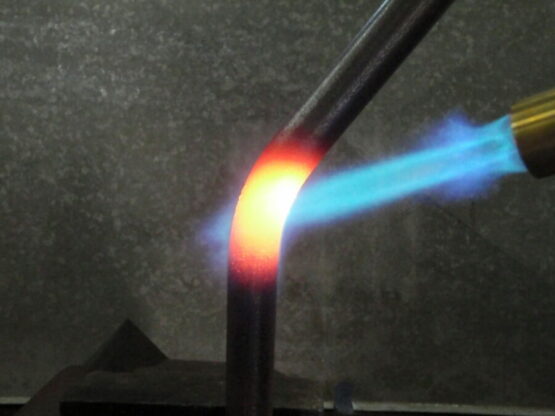 Heating steel to bend with compressed air and LP Gas