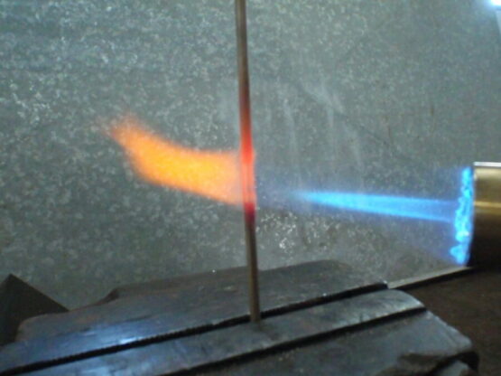Melting copper and brass with compressed air and propane